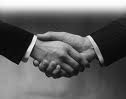shake hands black and white photo